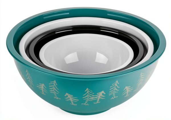 Camco Nesting Bowl Set Melamine Lids Camping Dinnerware-4