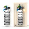 SWTYMIKI Metal Towel Rack Door Wall Mount 6 Tier Black-5