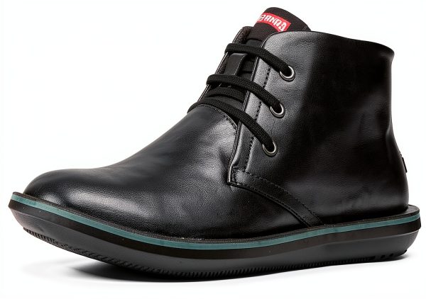 Camper Mens Chukka Boots Black Leather Casual Footwear-0