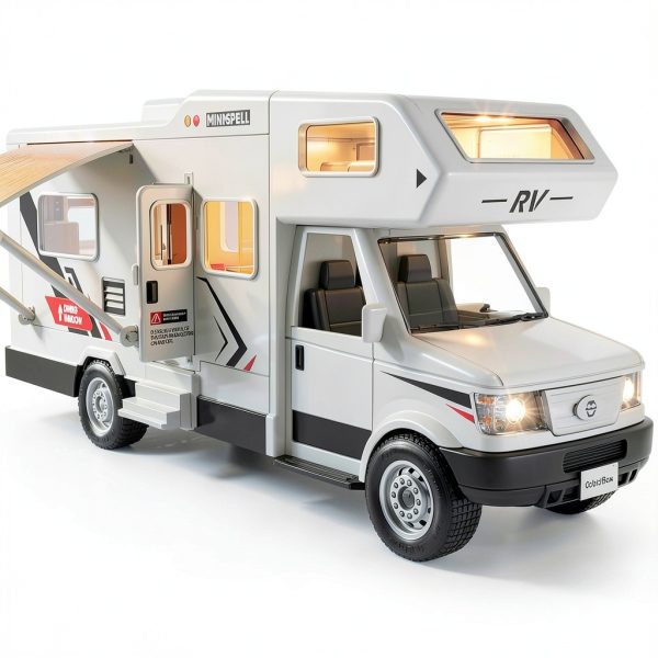Yewkou Camper Van Toy Push Go Realistic Sound Kids Gift-4