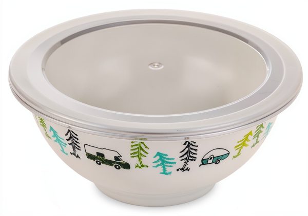 Camco Nesting Bowl Set Melamine Lids Camping Dinnerware-9