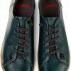 Camper Mens Leather Sneakers Dark Green Cow Leather TPU Sole-3
