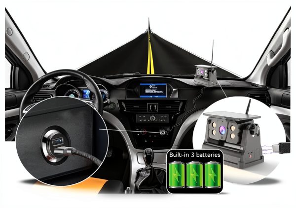 DOUXURY Wireless Backup Camera 1080P HD Solar RV Truck-3