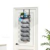 SWTYMIKI Metal Towel Rack Door Wall Mount 6 Tier Black-1