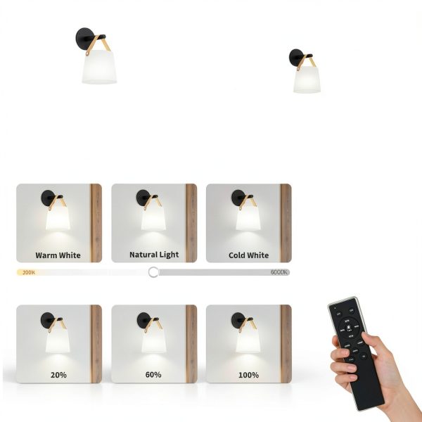TACAHE LED Wall Sconce Modern Acrylic Remote Dimmable-1