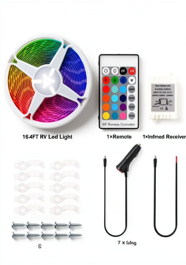 CCBASEBALL RV LED Strip Light Multicolor Waterproof Outdoor-6