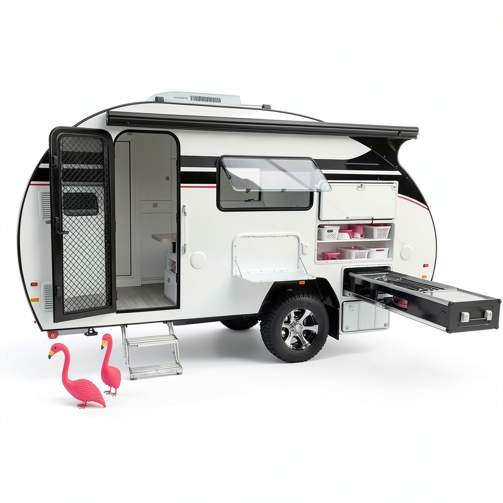 Installing Generic Car Camping Bed Aluminum Polyester Black Family on a wooden desk