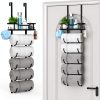 SWTYMIKI Metal Towel Rack Door Wall Mount 6 Tier Black-8