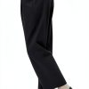 Womens Leather Flats Black Comfortable Casual Shoes-4
