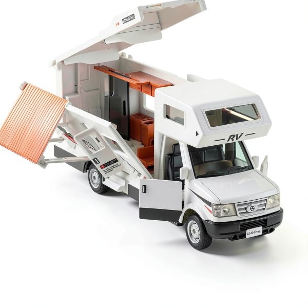 Yewkou Camper Van Toy Push Go Realistic Sound Kids Gift-6