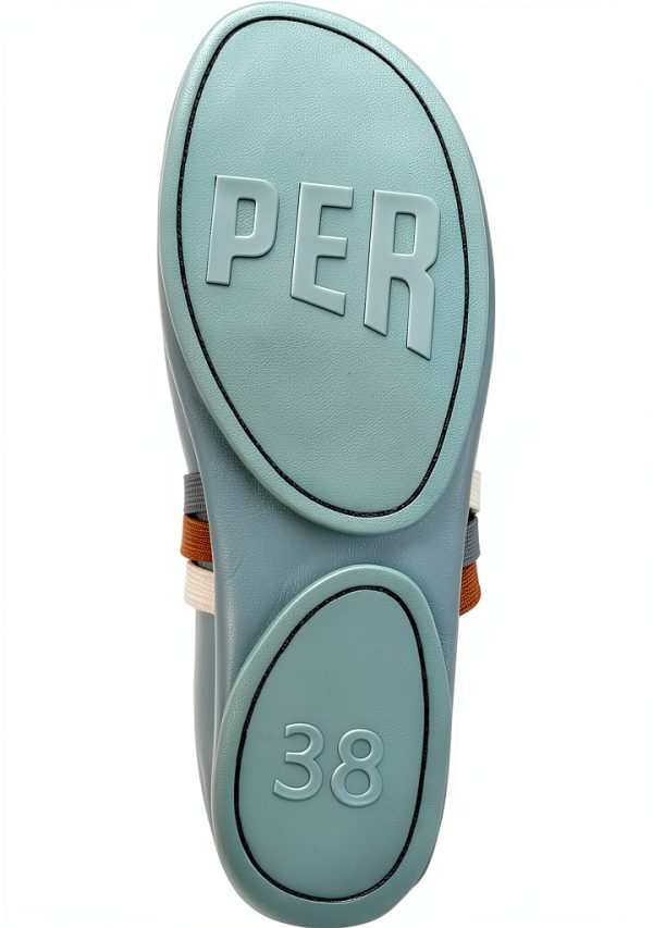 Camper Womens Loafers Medium Green Leather Slip On Shoes-2