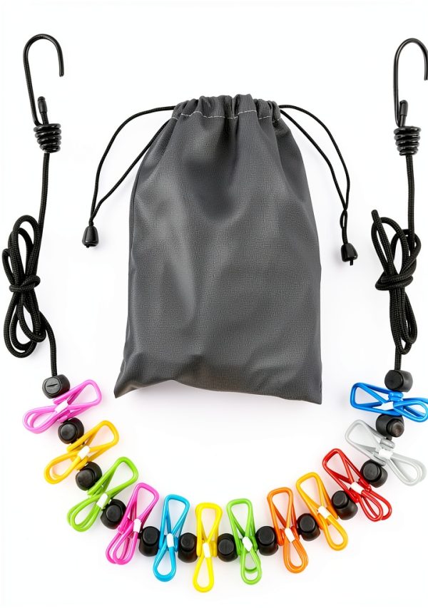 HONGYUTAI Portable Clothesline Heavy Duty Polyester 12 Feet-0