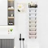SWTYMIKI Towel Rack Metal Door Mount Bathroom Storage-3