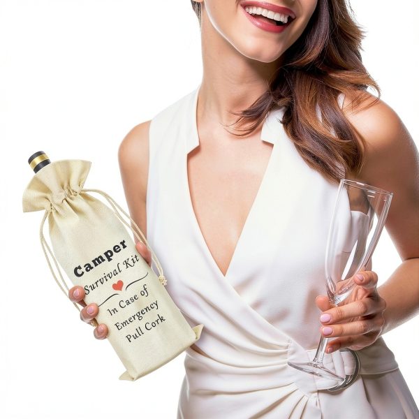 Mikela Wine Bag Cotton Drawstring Travel Bottle Cover-5