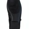 Womens Leather Flats Black Comfortable Casual Shoes-2