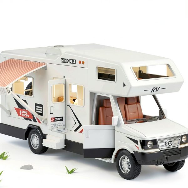 Yewkou Camper Van Toy Push Go Realistic Sound Kids Gift-2