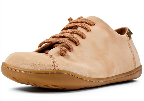 Camper Womens Leather Shoes Medium Beige 060 Rubber Sole-0