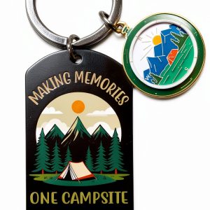Camper Keychain Stainless Steel Engraved Camping Gift for-0