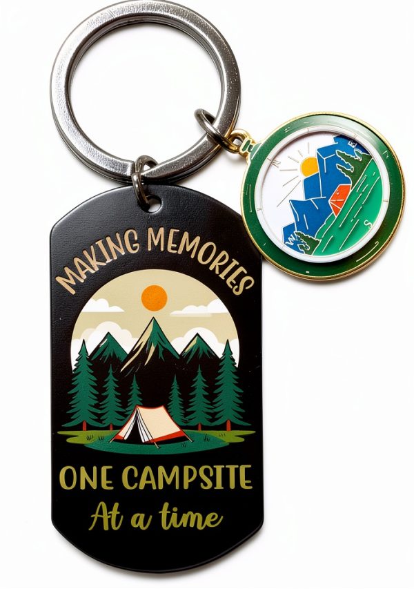 Camper Keychain Stainless Steel Engraved Camping Gift for-0