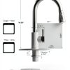 FORIOUS Kitchen Faucet Stainless Steel Pull Down Sprayer-5