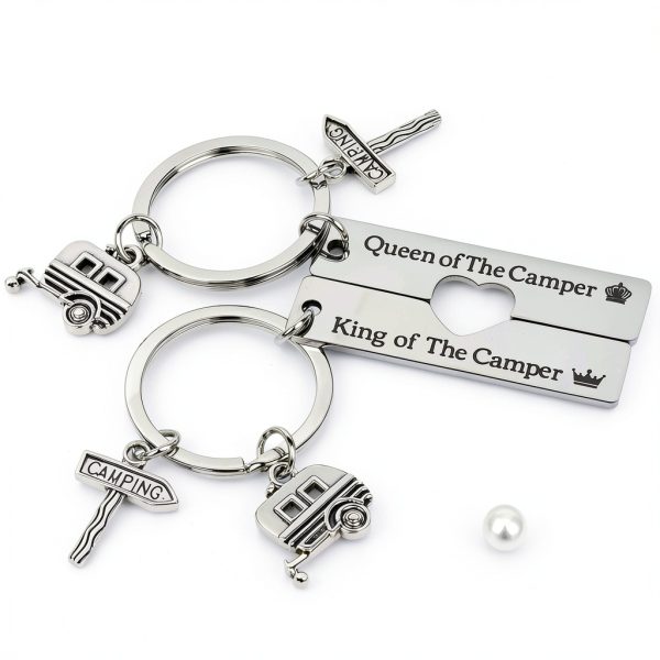 Camper Keychain Set Queen King RV Enthusiasts Gift-3