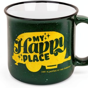Camco Ceramic Mug Green My Happy Place Design 14 oz-0