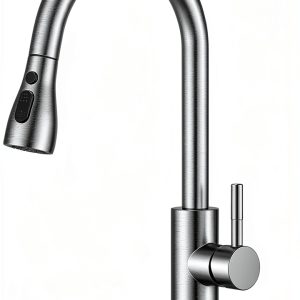 FORIOUS Kitchen Faucet Stainless Steel Pull Down Sprayer-0