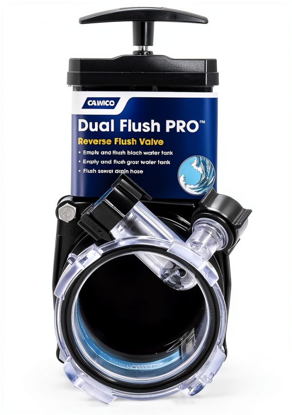 Camco Dual Flush Pro RV Holding Tank Rinser Gate Valve-0