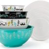 Camco Nesting Bowl Set Melamine Lids Camping Dinnerware-3