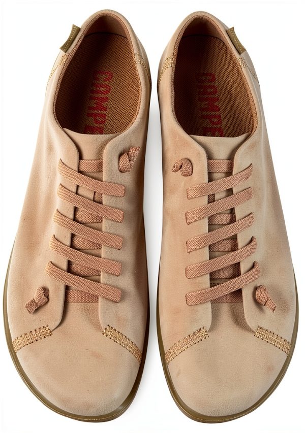 Camper Womens Leather Shoes Medium Beige 060 Rubber Sole-3