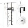 SWTYMIKI Metal Towel Rack Door Wall Mount 6 Tier Black-6