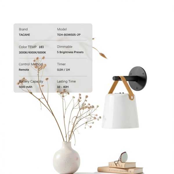 TACAHE LED Wall Sconce Modern Acrylic Remote Dimmable-5