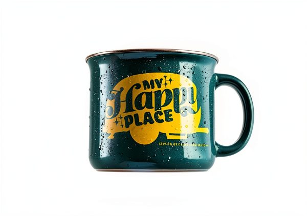 Camco Ceramic Mug Green My Happy Place Design 14 oz-4