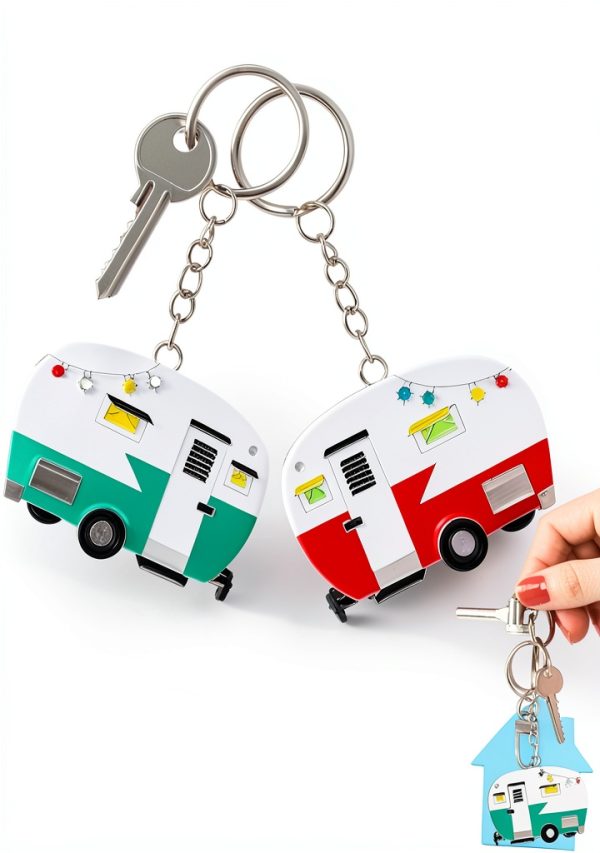 Camper Keychain Cute Design Outdoor Enthusiast Accessory-0