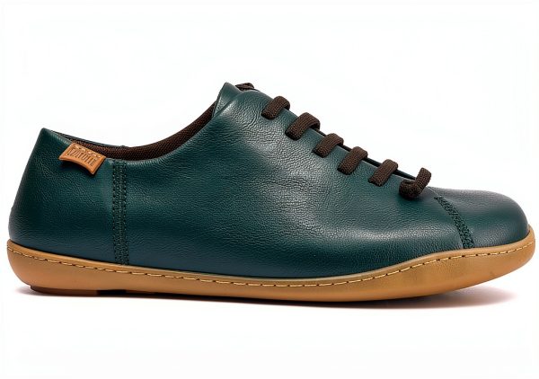 Camper Mens Leather Sneakers Dark Green Cow Leather TPU Sole-5