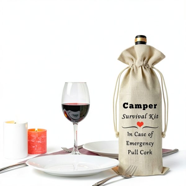 Mikela Wine Bag Cotton Drawstring Travel Bottle Cover-2