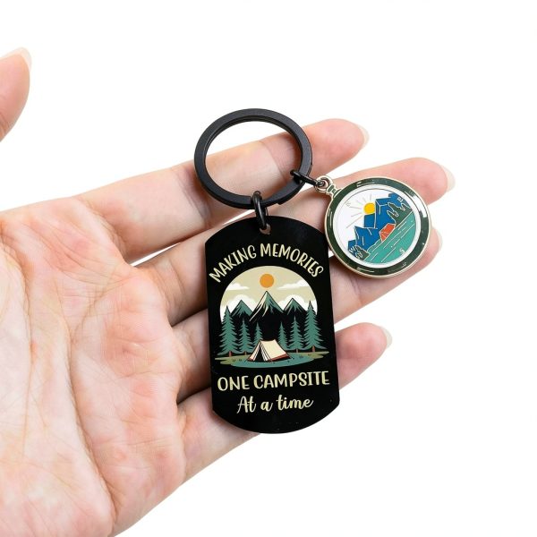 Camper Keychain Stainless Steel Engraved Camping Gift for-5