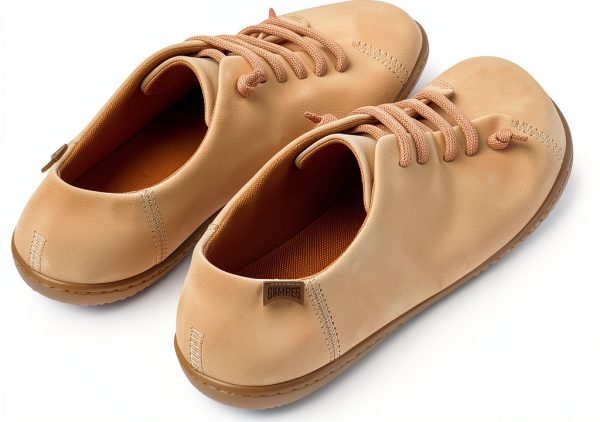 Camper Womens Leather Shoes Medium Beige 060 Rubber Sole-1