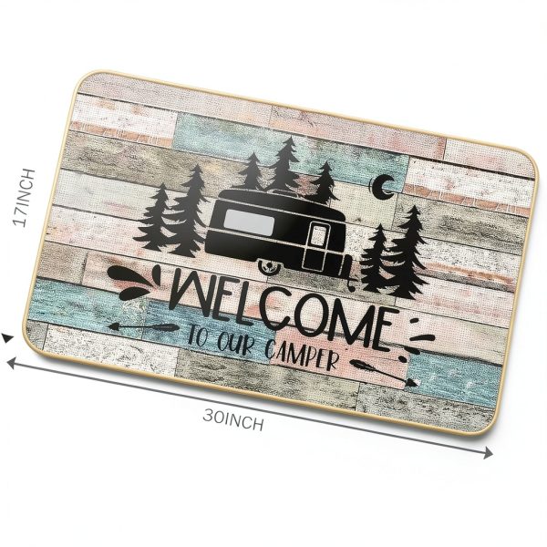 Mingnei Rustic Welcome Doormat Non Slip Rubber Base-2