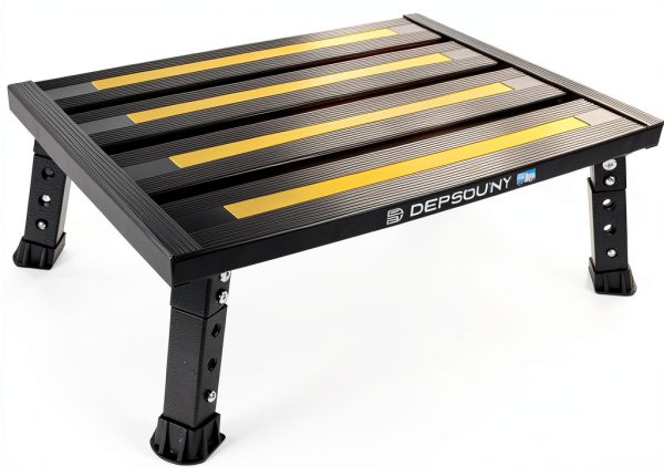 DEPSUNNY RV Step Stool Foldable Aluminum Adjustable Height-0