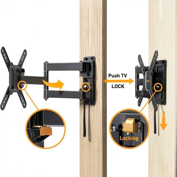 Perlegear RV TV Mount Articulating Swivel Tilt Wall Mount-3