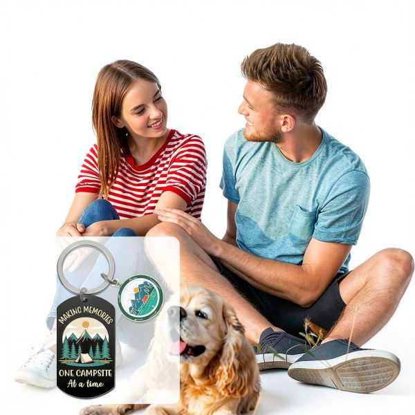 Camper Keychain Stainless Steel Engraved Camping Gift for-6