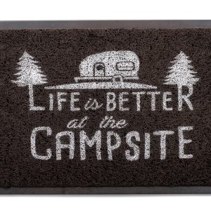 Camco RV Patio Mat Non Slip Durable Rubber Welcome Design-0