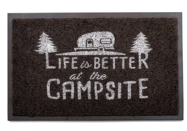 Camco RV Patio Mat Non Slip Durable Rubber Welcome Design-0