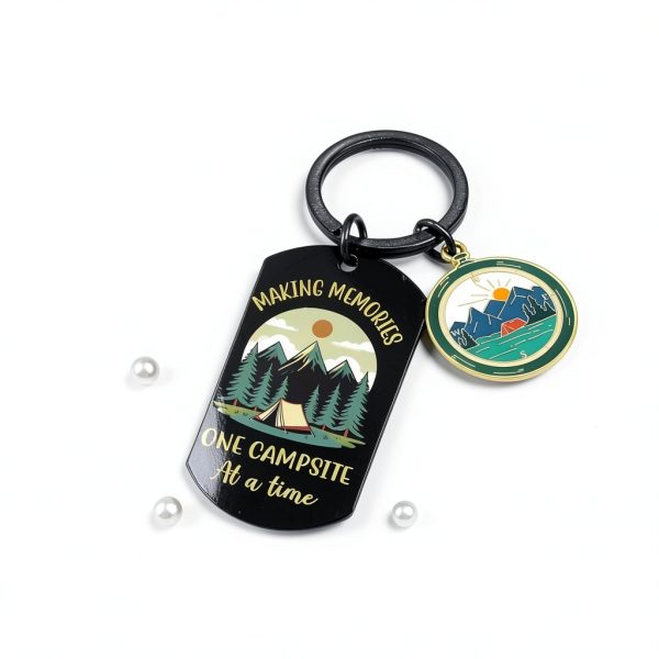 Camper Keychain Stainless Steel Engraved Camping Gift for-3