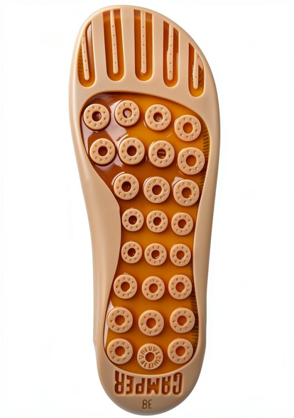 Camper Womens Leather Shoes Medium Beige 060 Rubber Sole-2