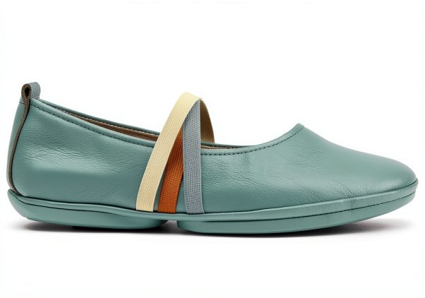 Camper Womens Loafers Medium Green Leather Slip On Shoes-5