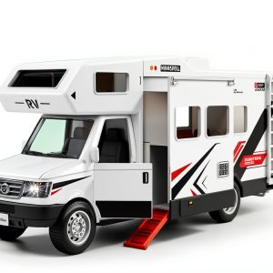 Yewkou Camper Van Toy Push Go Realistic Sound Kids Gift-0