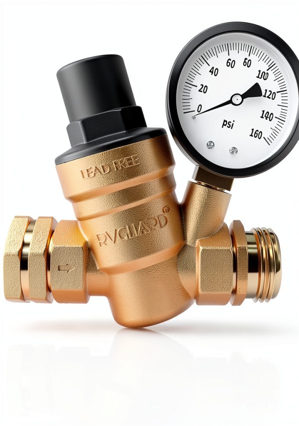 RVGUARD Water Pressure Regulator Brass Adjustable RV-0