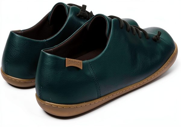 Camper Mens Leather Sneakers Dark Green Cow Leather TPU Sole-1